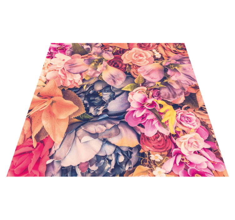 Radiant Botanical Component floral vinyl rug - TenStickers