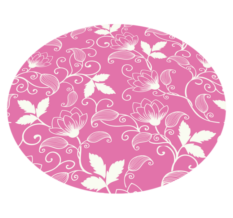 Pink Flower Curves floral vinyl rug - TenStickers