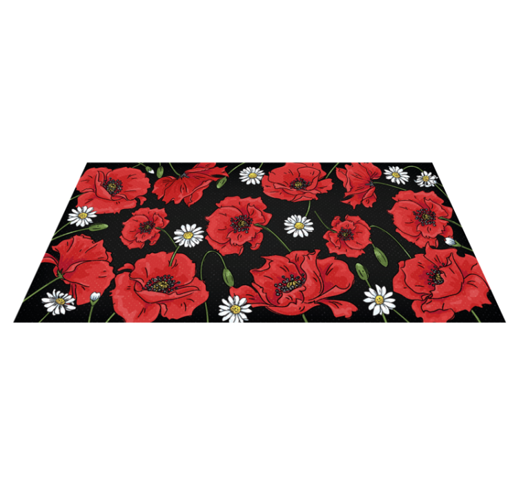 Radiant Botanical Illustration floral vinyl rug - TenStickers