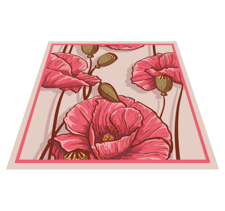 Floral vinyl rug with elegant floral design - TenStickers
