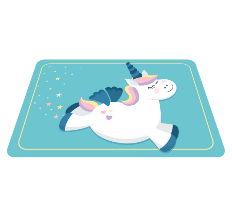 Proud unicorn pastel colours animal rug - TenStickers