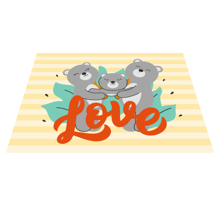 Three cute bears looking  animal rug - TenStickers