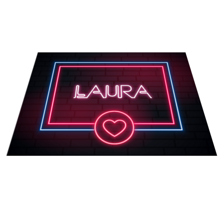 Neon Sign Love custom vinyl rug - TenStickers