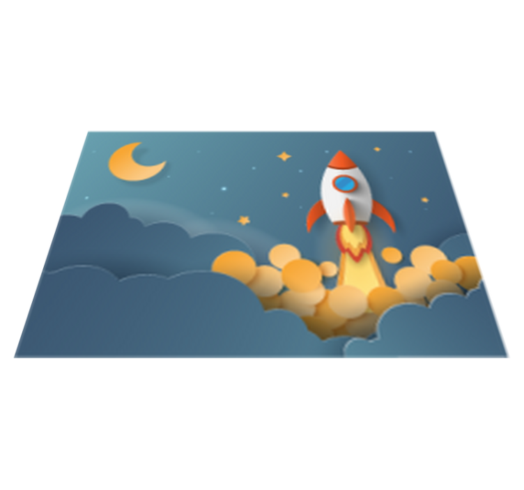 Rocket launch adventure star vinyl rug - TenStickers
