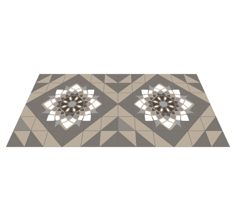 Geometric Floral Motif mosaic vinyl rug - TenStickers