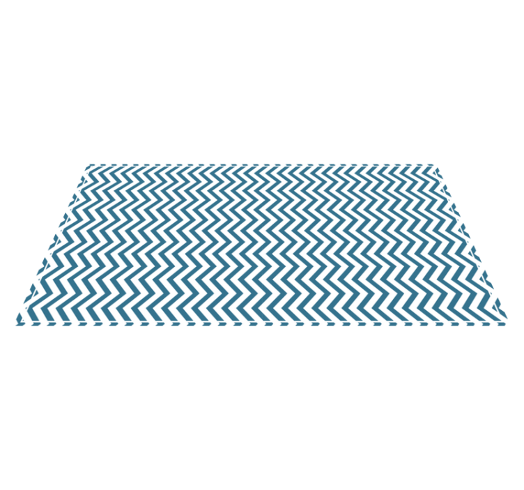 Blue and white chevron style striped vinyl rug - TenStickers