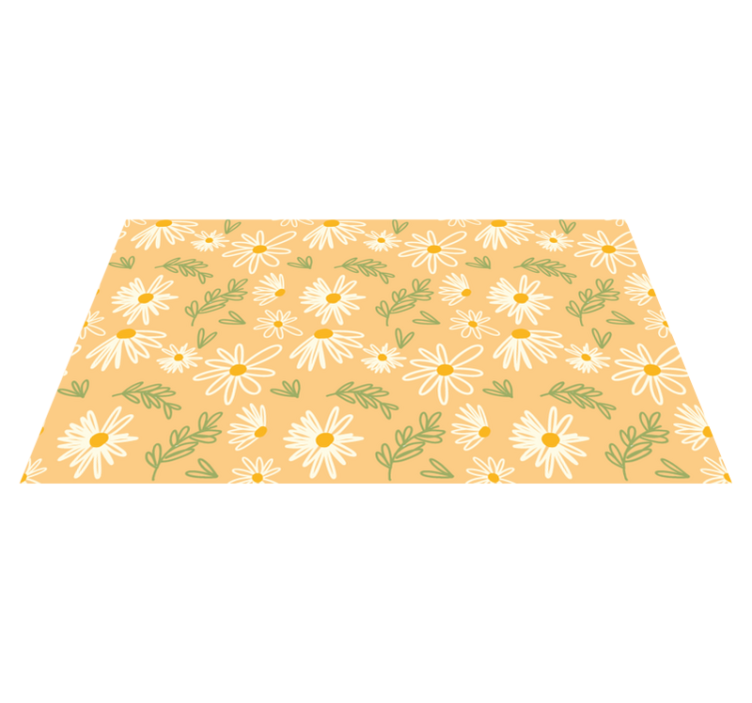 Cheerful Daisy Pattern floral vinyl rug - TenStickers
