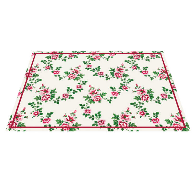 Floral vinyl rug with blooming floral patterns - TenStickers