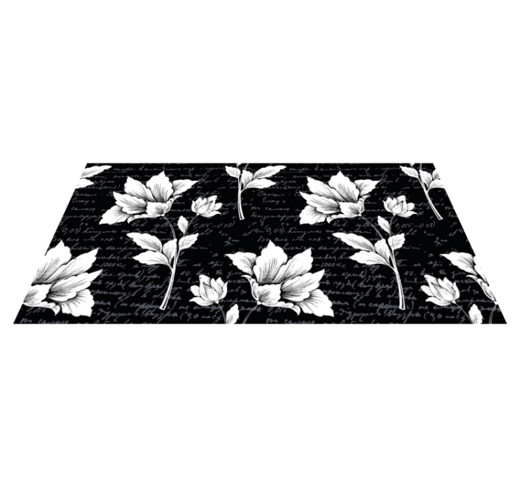 Floral vinyl rug graceful botanical design - TenStickers