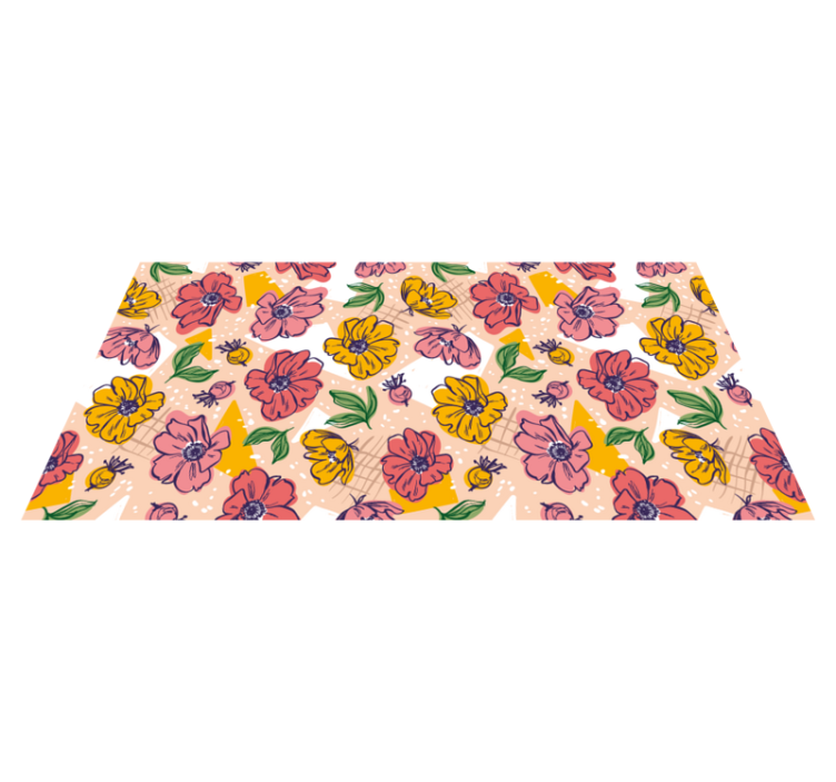 Vibrant Botanical Arrangements floral vinyl rug - TenStickers