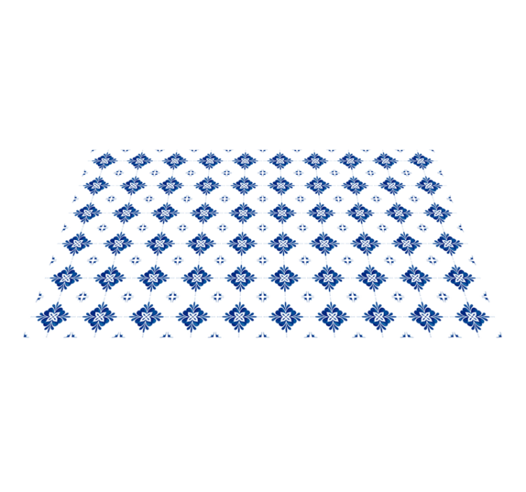 Ceramic floral motif tile vinyl rug - TenStickers