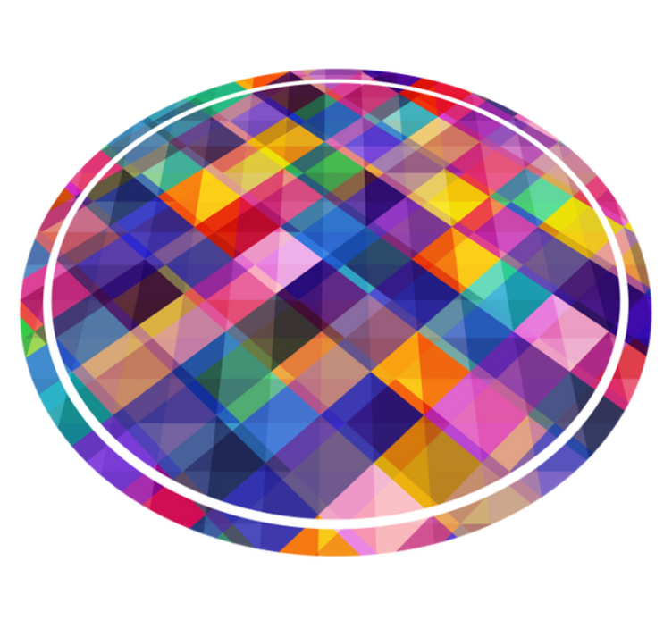 Colorful patchwork pattern geometric vinyl rug - TenStickers