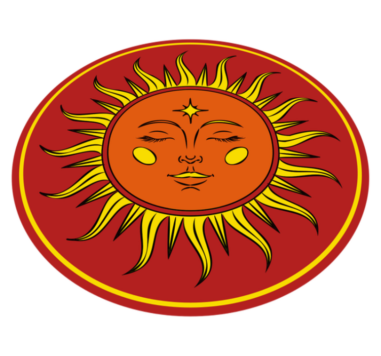 Sun with a face  vintage rug - TenStickers