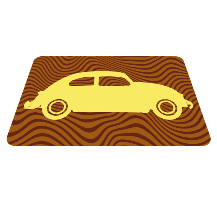 Vintage Car Silhouette road vinyl rug - TenStickers