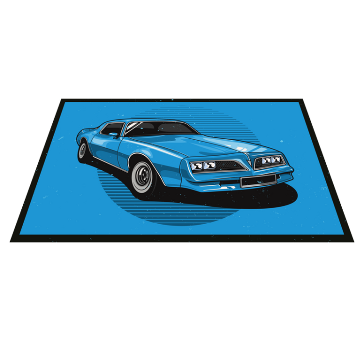 Traditional Azure Automobile blue vinyl rug - TenStickers