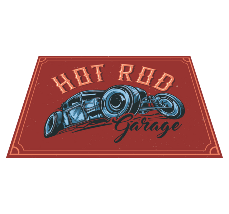 Hot rod theme vintage vinyl rug - TenStickers