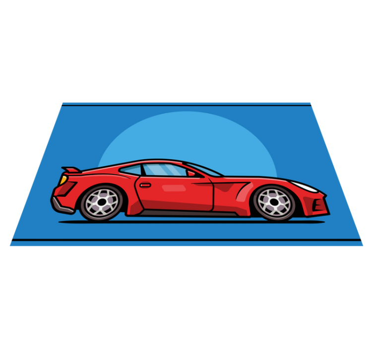Red Sports Car teen vinyl rug - TenStickers