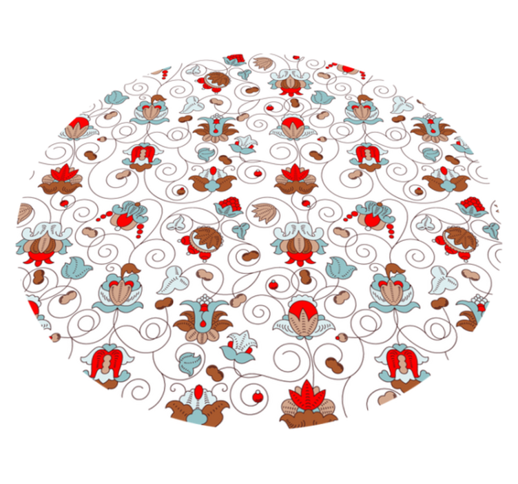 Circular Botanical Spiral Accent floral vinyl rug - TenStickers