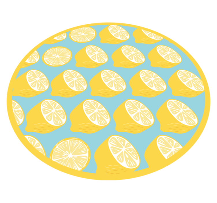 Lemon Slice Motif kitchen vinyl rug - TenStickers