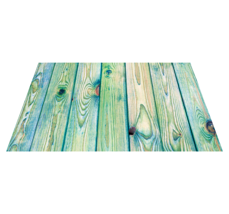 Green Plank Style wood effect vinyl rug - TenStickers
