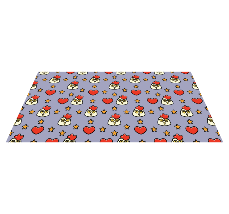 Charming Chicken Hearts animal vinyl rug - TenStickers