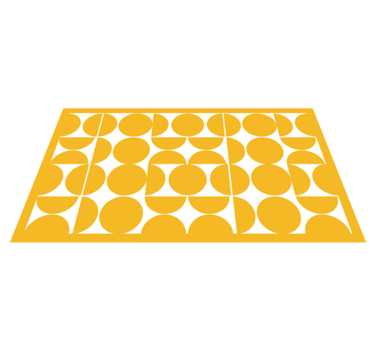 Yellow Circle Pattern geometric vinyl rug - TenStickers