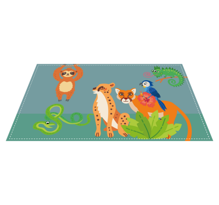 Wildlife creature play area animal vinyl rug - TenStickers