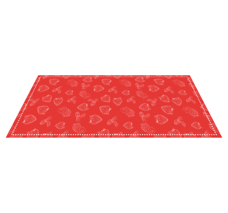 Bright Strawberry Pattern kitchen vinyl rug - TenStickers