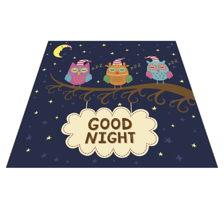 Sleepy Owl Trio animal vinyl rug - TenStickers