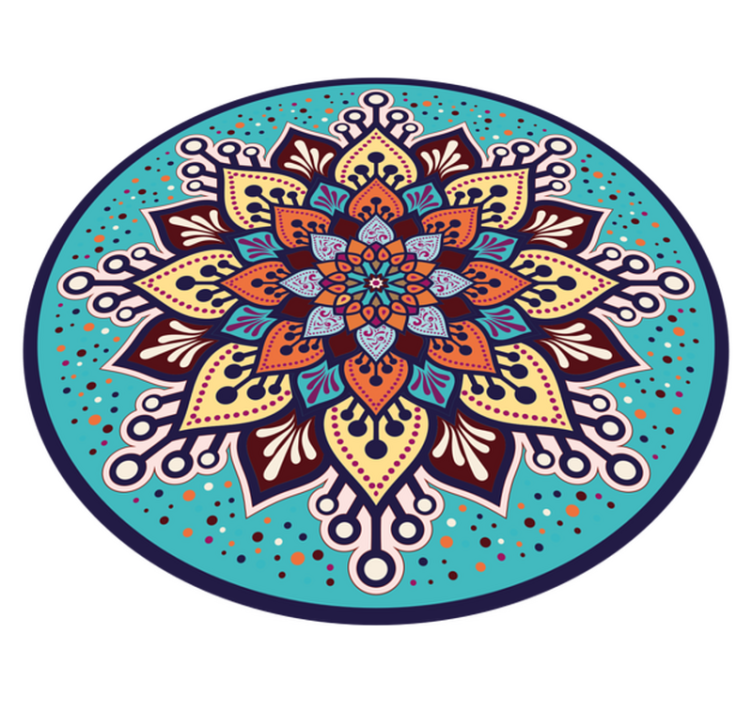 Arte colorido en círculo mandala vinyl rug - TenStickers