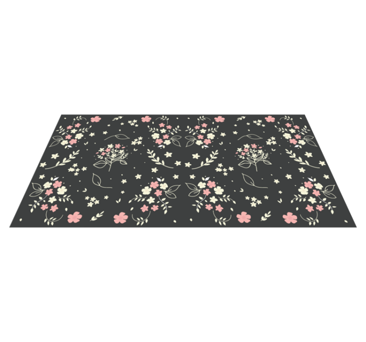 Floral vinyl rug floral patterned grace - TenStickers