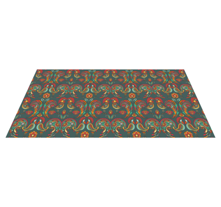 Colorful Folkloric Motifs mosaic vinyl rug - TenStickers