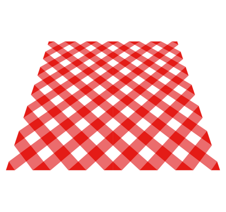 Crimson Checked Motif striped vinyl rug - TenStickers