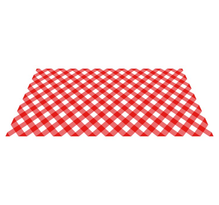 Red Checkered Pattern striped vinyl rug - TenStickers