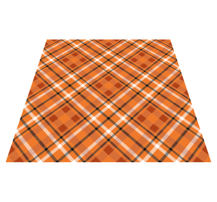 Orange squares with brown lines vinyl rug - TenStickers