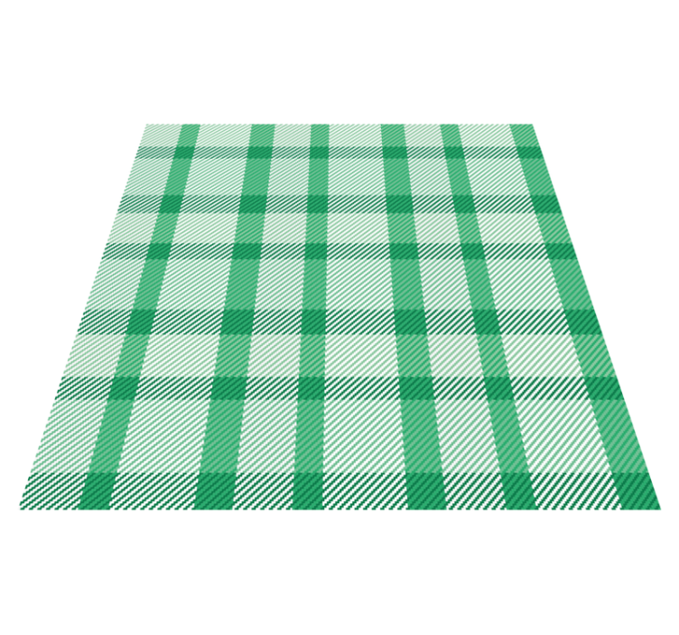 Green Checked Motif striped vinyl rug - TenStickers