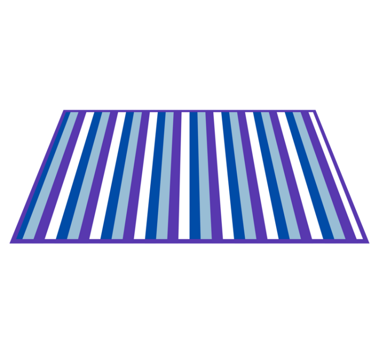 Bright blue pattern striped vinyl rug - TenStickers