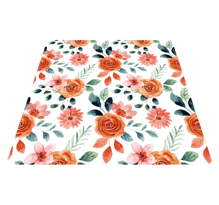 Blooming Delight floral vinyl rug - TenStickers