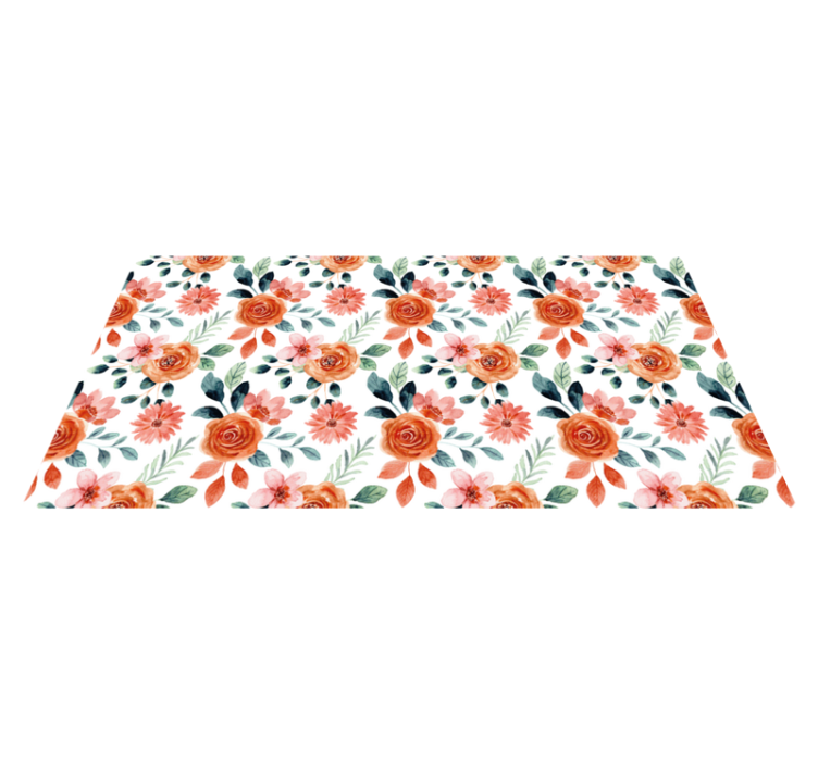 Delightful Botanical Motif floral vinyl rug - TenStickers