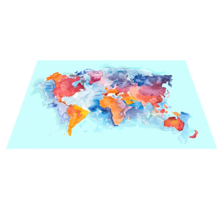 Colorful world map vinyl rug - TenStickers