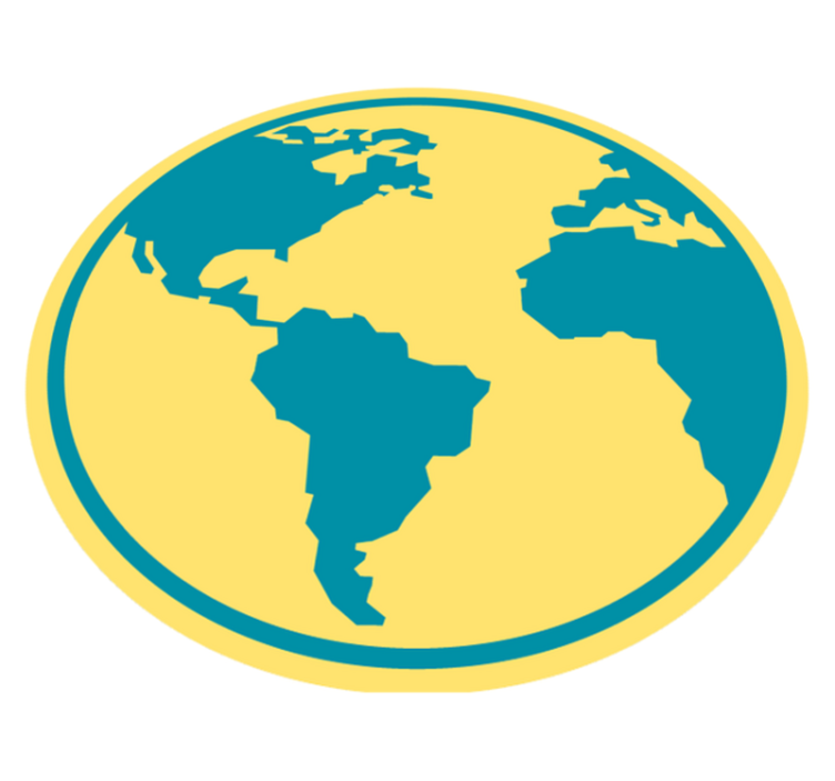 Geographic World Map circular vinyl rug - TenStickers