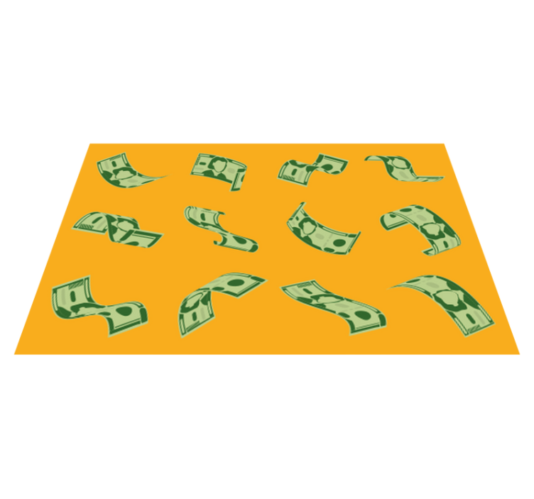 Money Flow Pattern modern vinyl rug - TenStickers