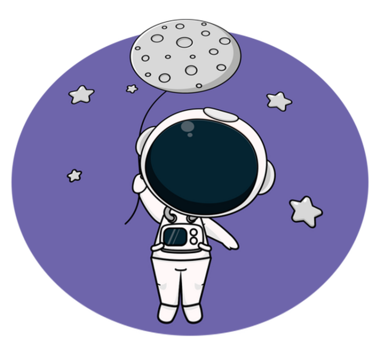 Astronaut with Balloon kids vinyl rug - TenStickers