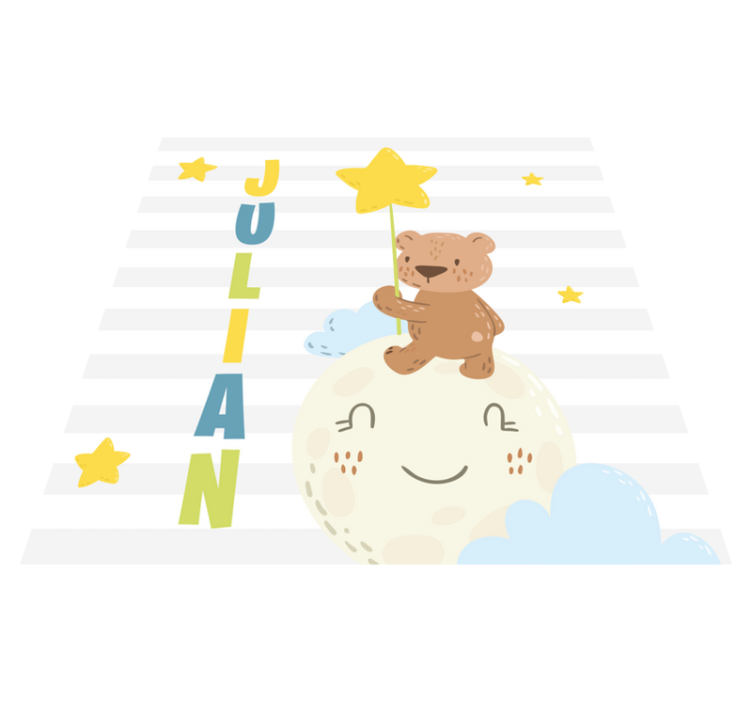 Bear with Star custom vinyl rug - TenStickers