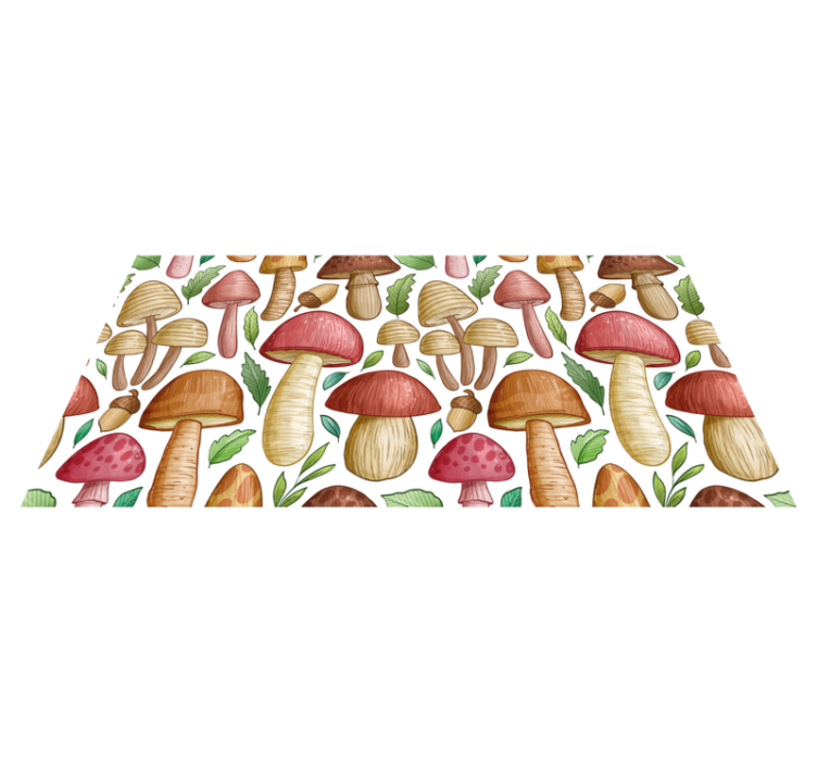 Playful Mushroom Variety nature vinyl rug - TenStickers