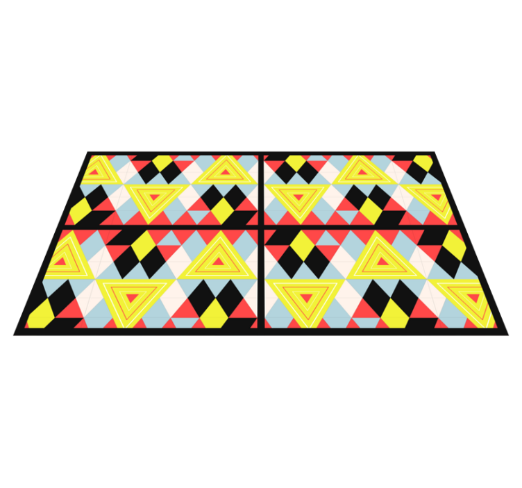Vibrant triangules geometric vinyl rug - TenStickers
