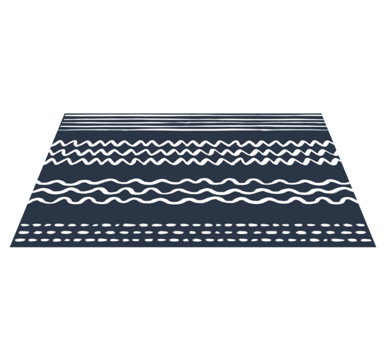 Curvy Line Arrangement striped vinyl rug - TenStickers