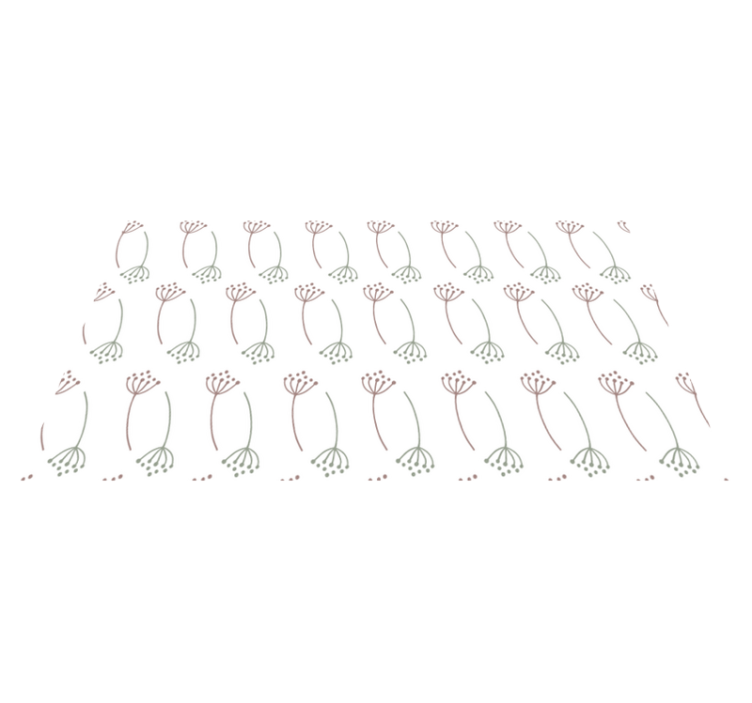 Floral vinyl rug floral stem design - TenStickers