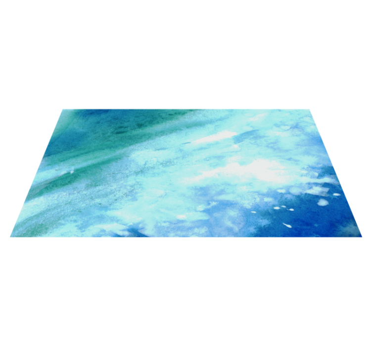 Aqua abstract flow textured vinyl rug - TenStickers