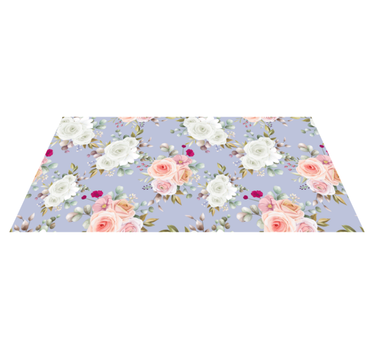 Elegant Rose Patterns floral vinyl rug - TenStickers